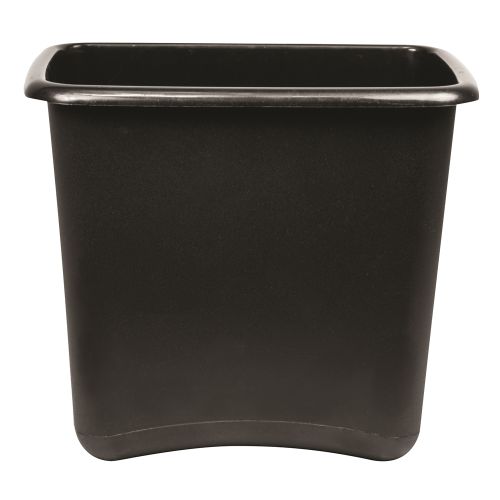 Wescon Classique Wastebasket, 12 Quart Rectangular, Black